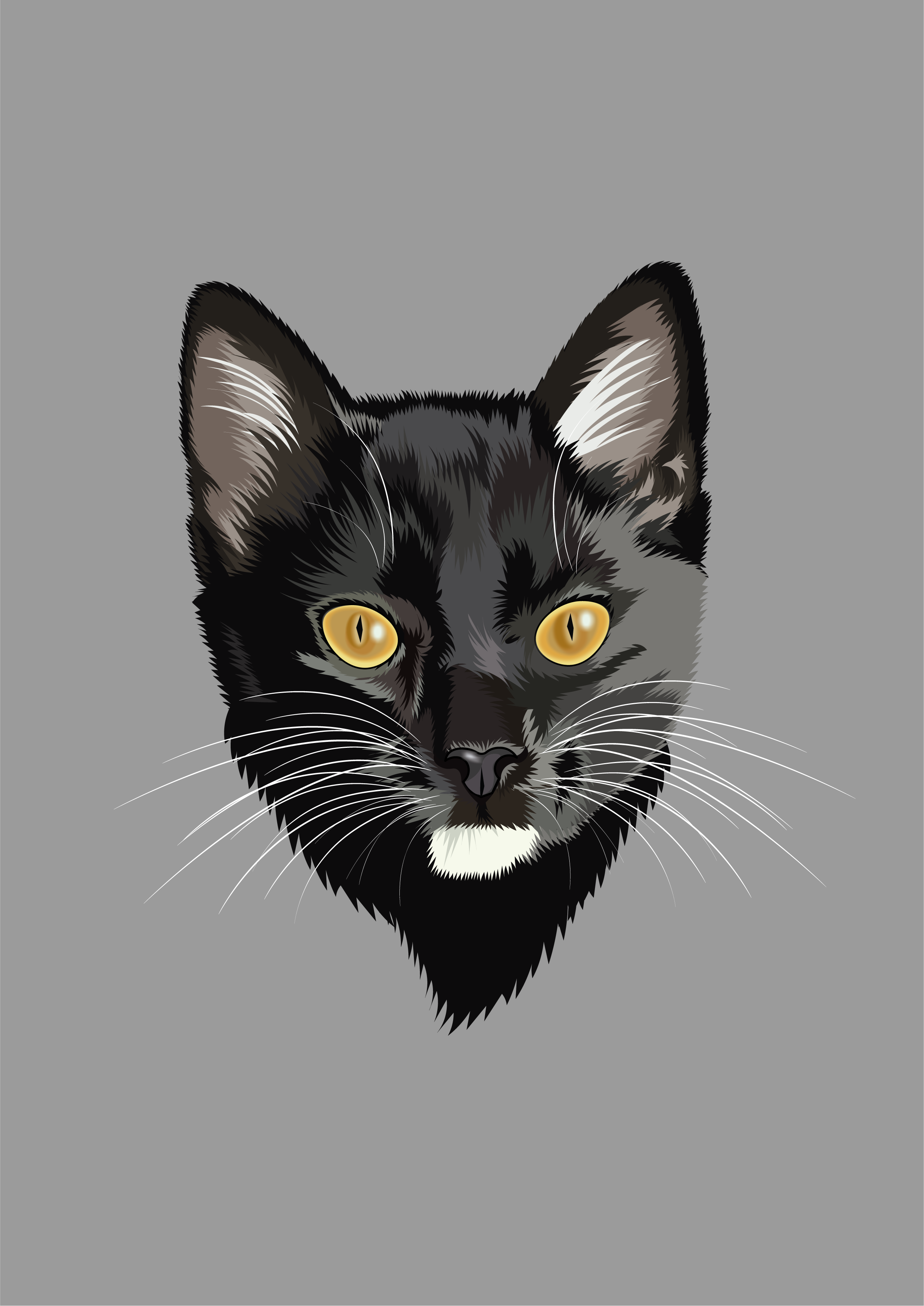 Golden Gaze of the Night animal illustration black cat cat cat portrait character design cute digital art flat illustration icon style illustration minimal illustration modern illustration pet portrait portrait vector vector art vector illustration