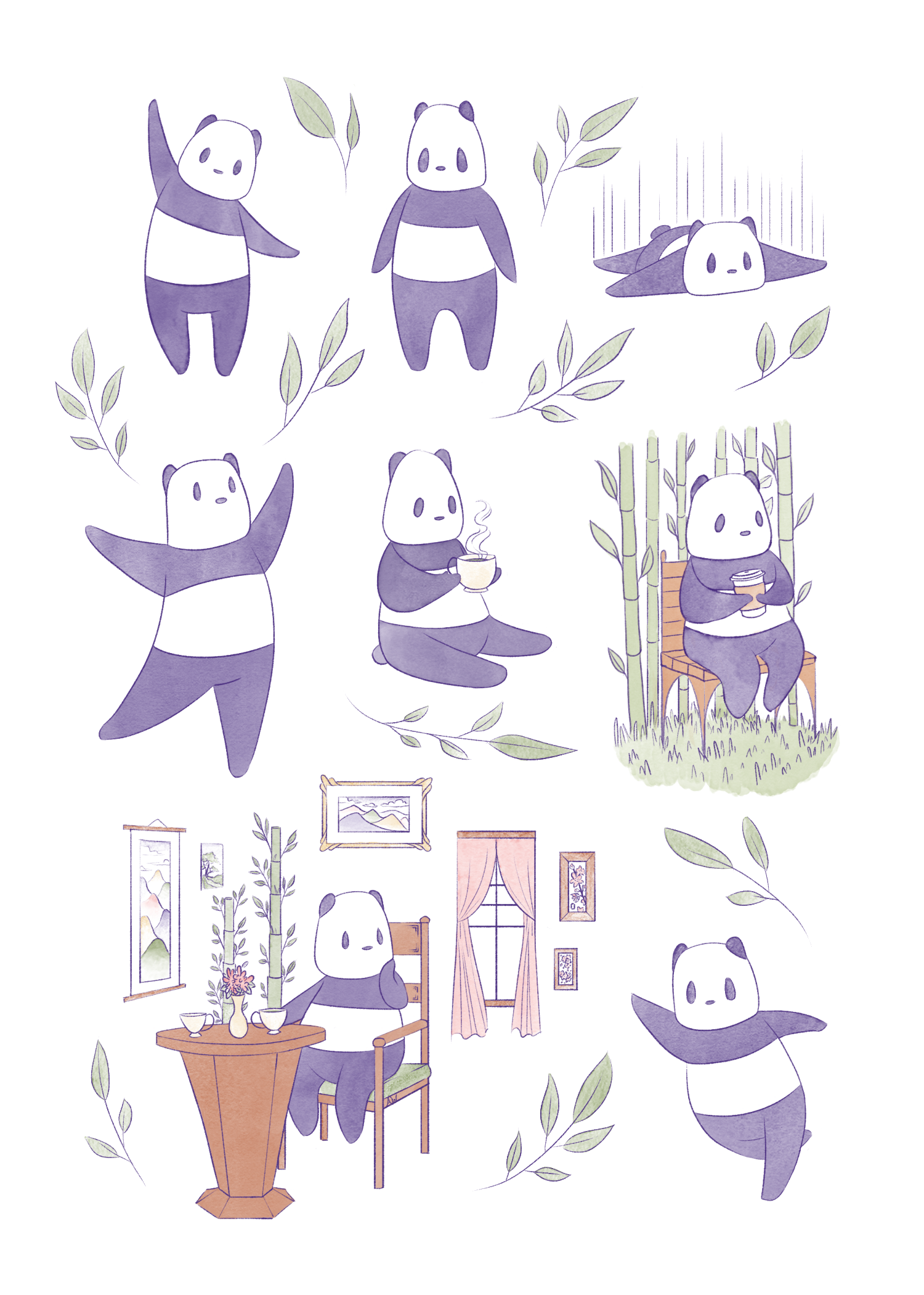 Panda Montage character illustration
