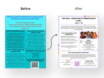 Flyer Redesign after before flyer graphic design