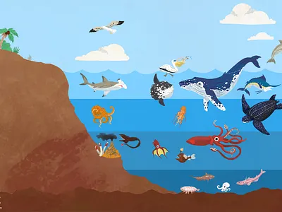 Layers of the Ocean illustration animals educational illustration fish illustration kidlitart nonfiction ocean sciart whale wildlife