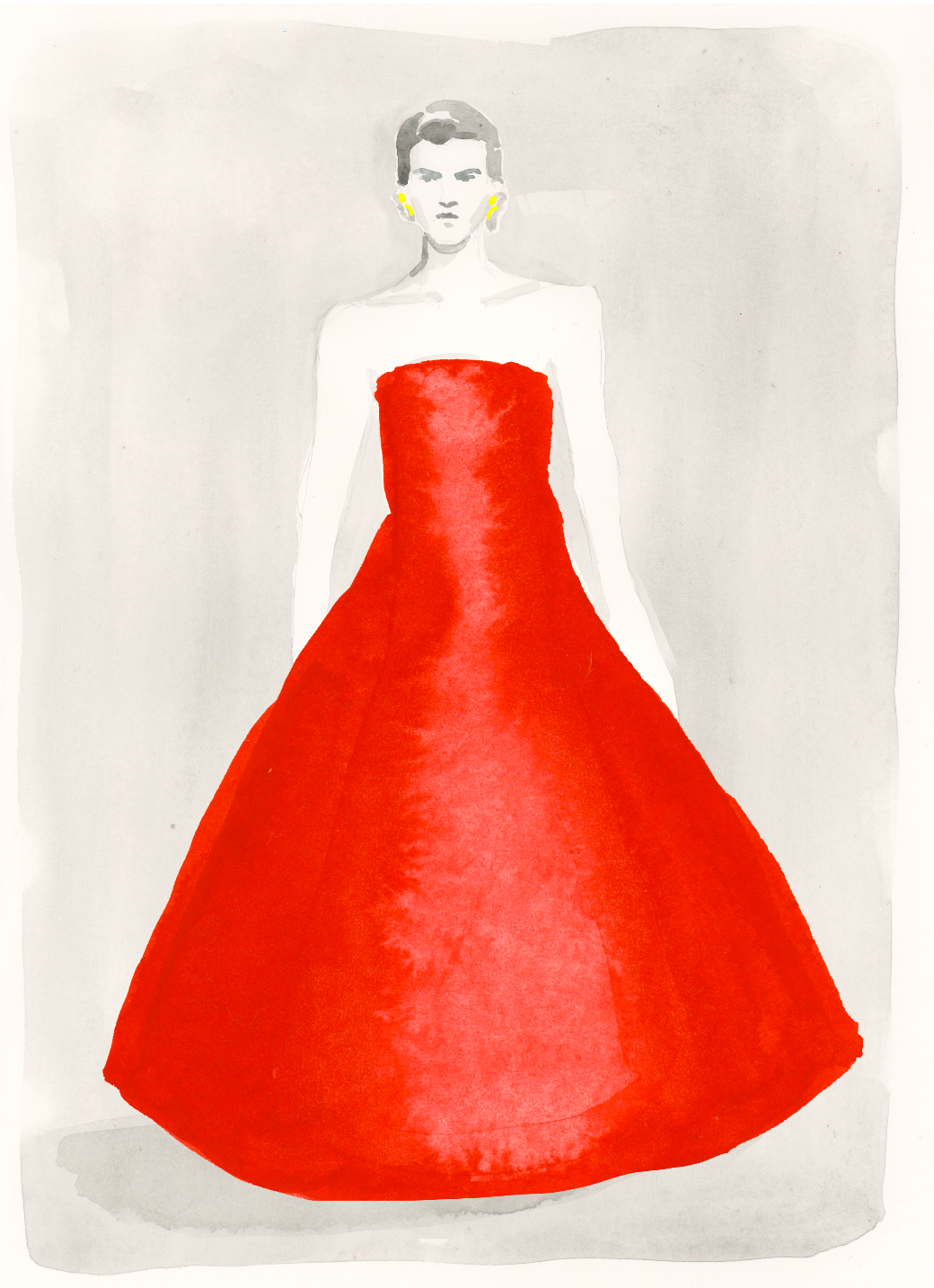 Fashion Illustration Carolina Herrera SS25 carolinaherrera couture dress fashion fashionillustration illustration inkpainting jewelry painting
