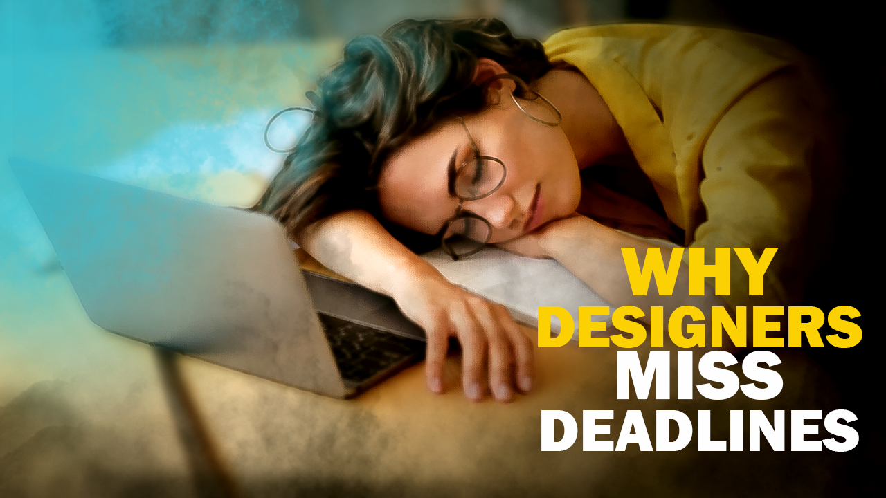 Why Designers Miss Deadlines? Youtube Thumbnail Design 3d branding color grading create design graphic design illustration logo photoshop design thumbnail ui vector youtube