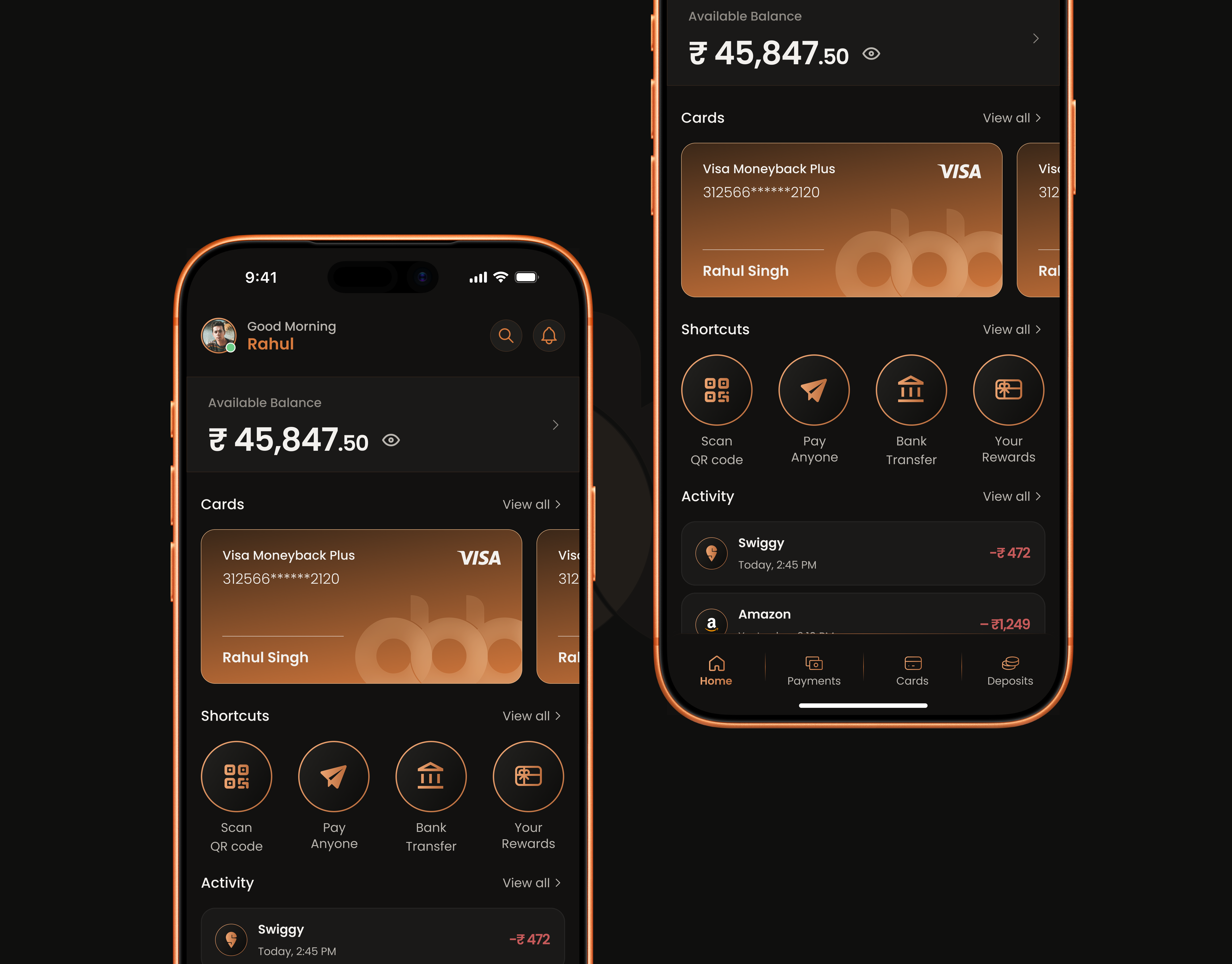 Modern Banking UI Concept banking banking app dark ui fintech ios app mobile app neo bank payment app product design trending ui design ux design