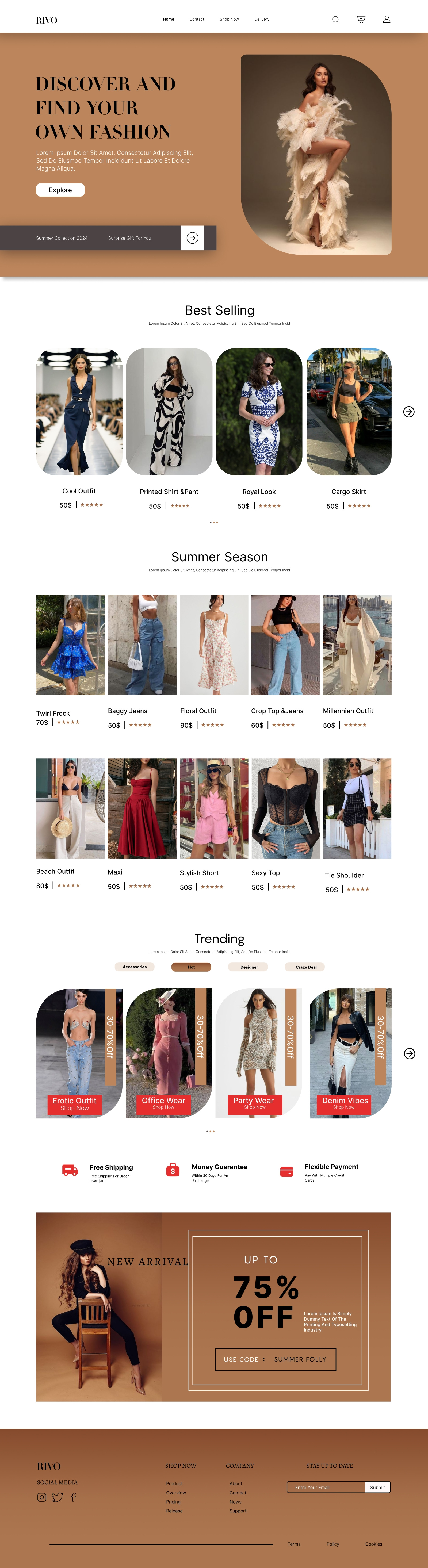 Fashion Website – Home Page Redesign fashion figma graphic design homepage landing page shopping ui uiux website