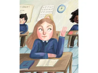 She was a quietest girl in the class. bookillustration character digitalart illustration