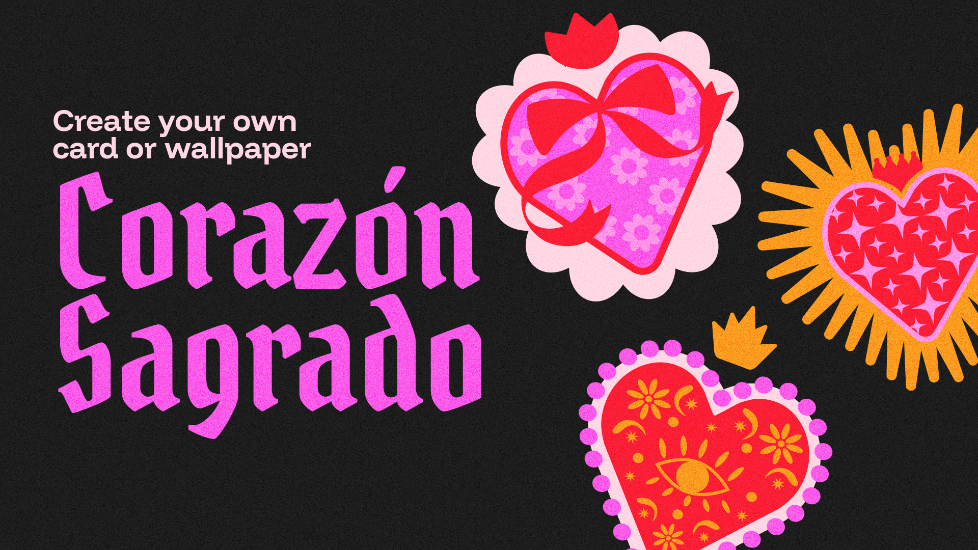 Corazón Sagrado: Valentine's Day Card Template card figma figma community galentines day graphic design heart illustration latinx love poc template valetines day vector