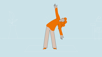 stretching Illustration care cartoon character design design designer health illustration stretching styleframe wellness
