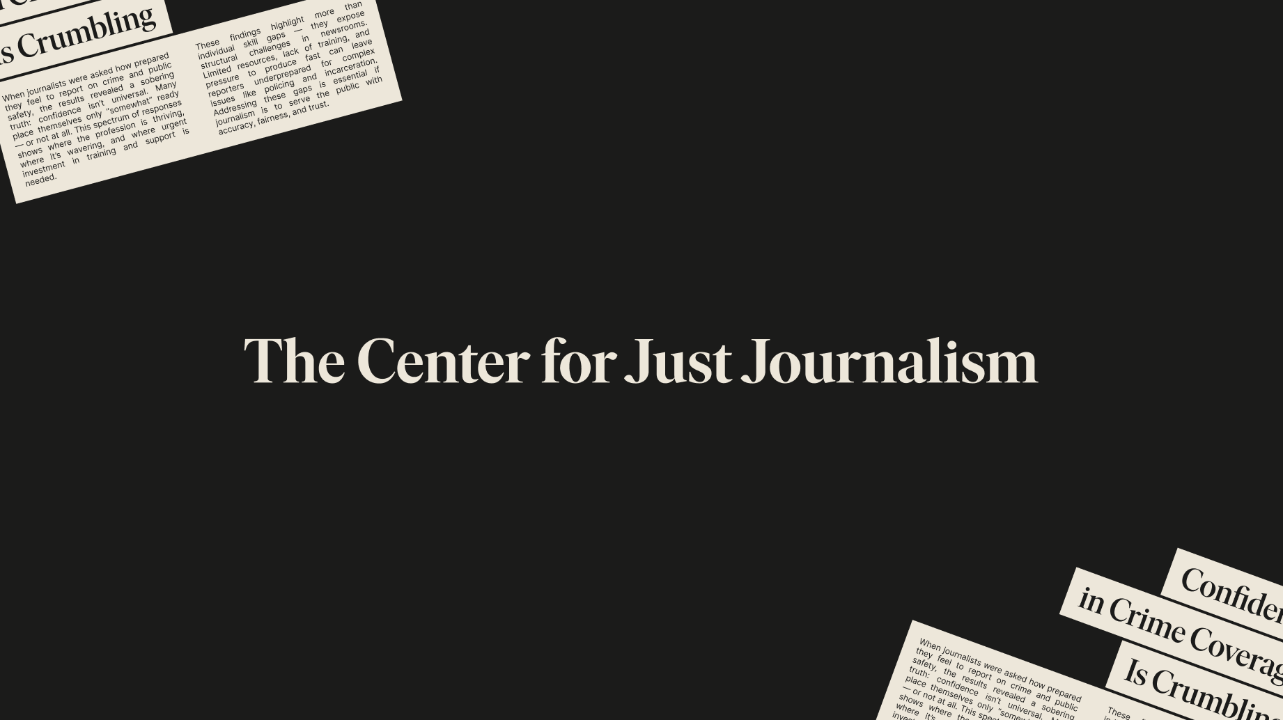 The Center for Just Journalism blackwhite brand brand identity branding design editorial journalism logo logo design news newspaper