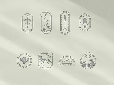 Minimal Nature Icon Set botanika branding elegant graphic design icon set illustrations illustrator line logo minimal nature sea vector