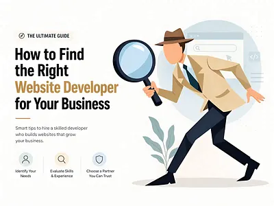 Detective Search Character Illustration for Website Developers banner design beehaya book design character illustration cover design designers detective character editorial book editorial magazine faceless illustration flat illustration magazine design search character simple illustration stock illustration svg animation ui vector illustration website builder website developer