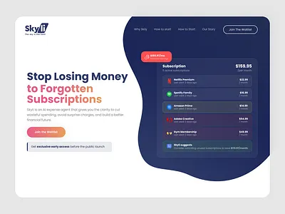 Skyli — SaaS Landing Page UI (Fintech) conversion figma fintech interface landing page landing page design product design saas startup ui design ui ux ux design web design