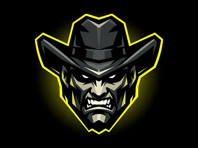 Angry Cowboy Mascot Logo Illustration angry mascot branding character design cowboy logo cowboy mascot dark logo esports logo gaming logo logo design mascot logo vector illustration western design