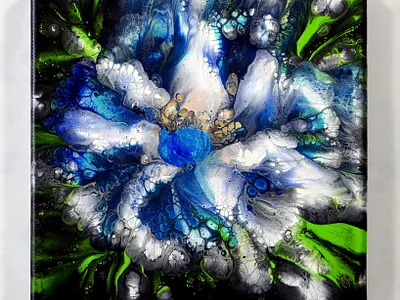 I Tried a Flower Dip with PVA Glue… This Happened 💙🌸 acrylic acrylic paint art branding design flower illustration paintings pouring tutorial