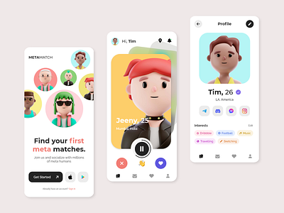 Dating App - BuiLD 1.0 Day 1 (Desig) 90daydesignchallenge build build1.0 datingapp day1 design designchallenge designdrug ui ui design watchmegrow