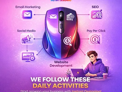 Daily Activities We Follow to Grow Your Business 3d animation branding graphic design logo motion graphics ui