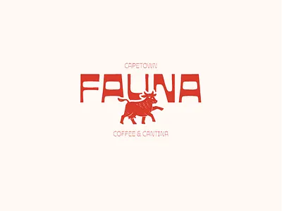 Fauna · Coffee&Cantina CPT - Logotype animal bar branding cape town coffee cow graphic design icon illustration logo logotype red