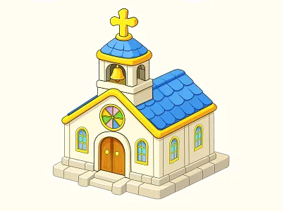 isometric church building vector illustration 3d architecture branding building church design flat graphic design icon illustration isometric ui urban vector