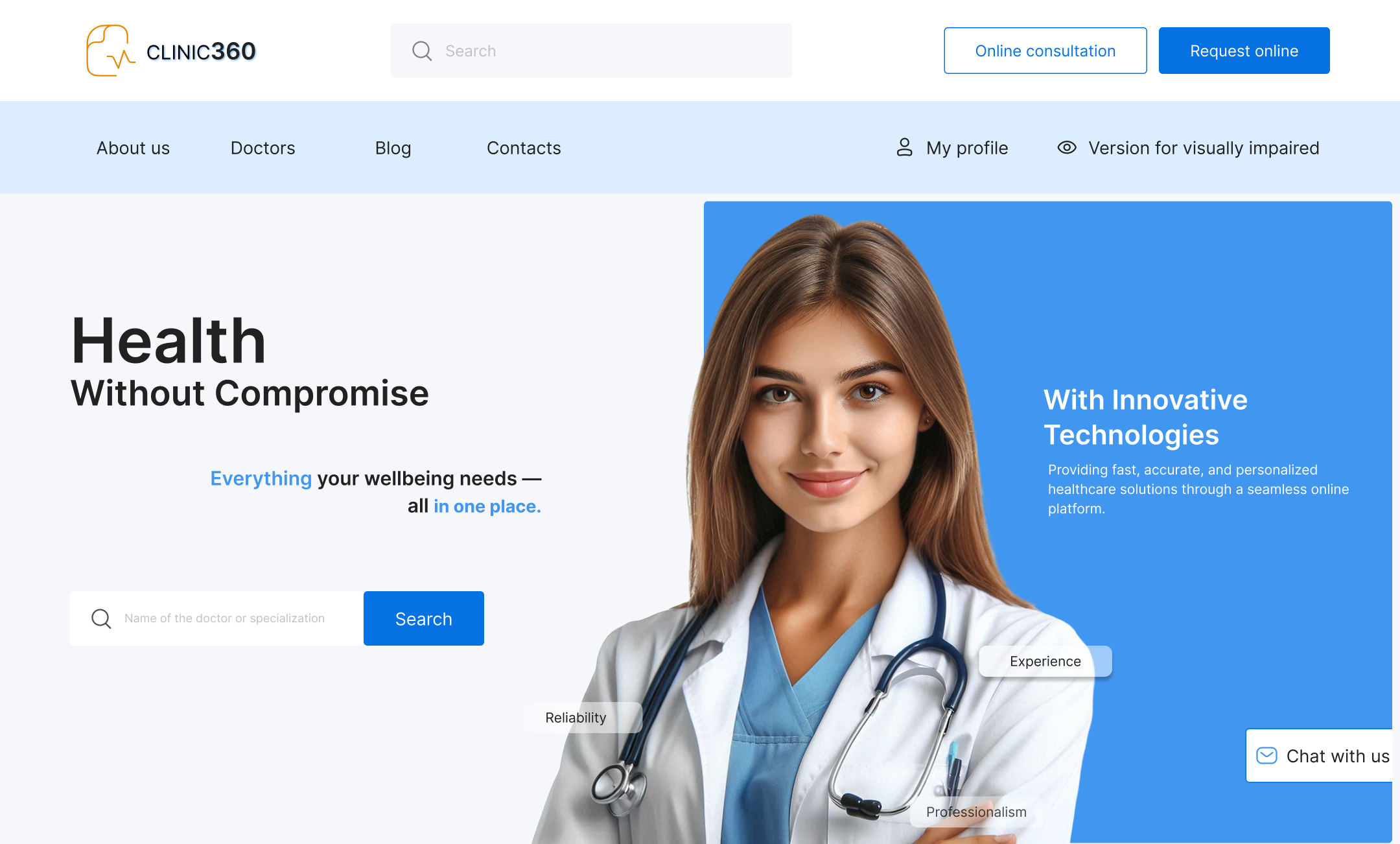 Clinic 360 | Medical website adobe photoshop illustration ui ux web design