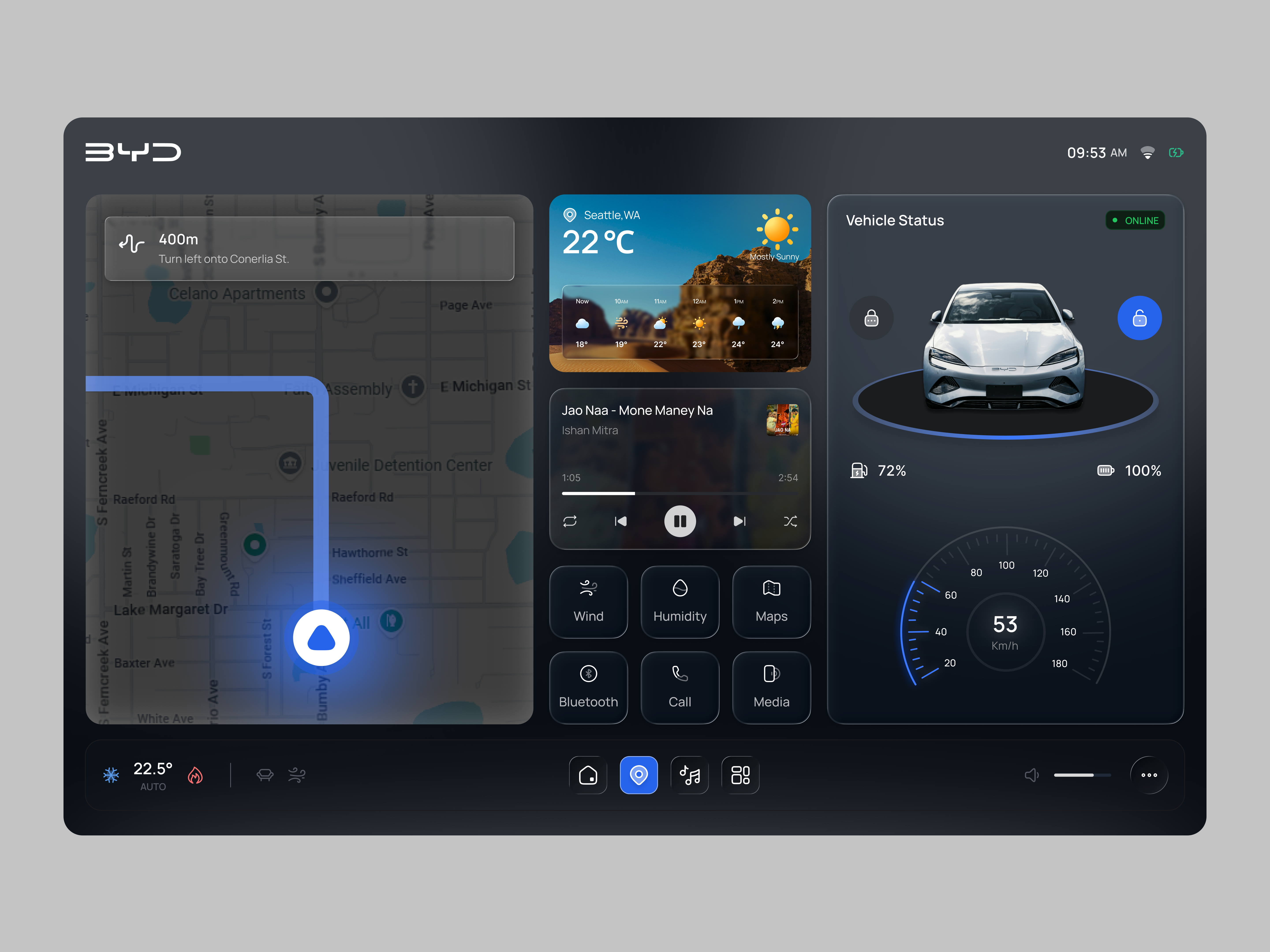 Car Dashboard UI Design