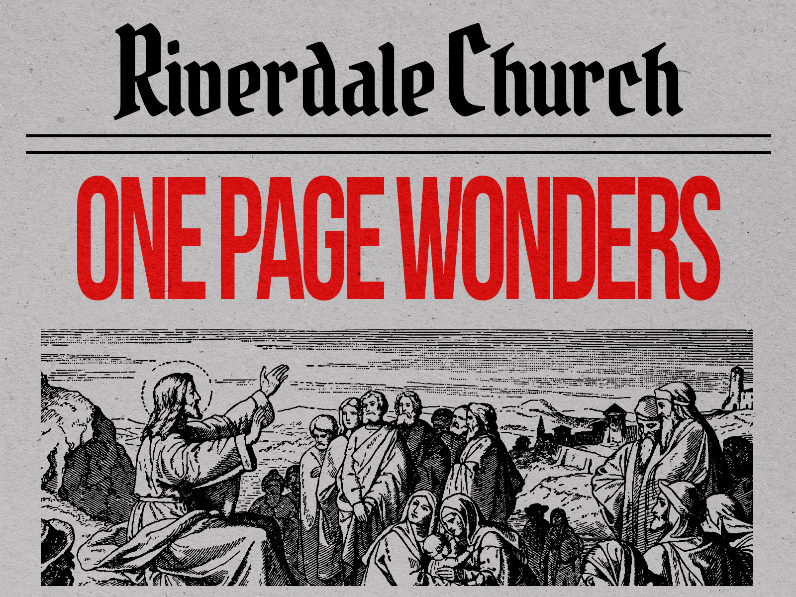 One Page Wonders | Message Series branding church design design graphic design graphics illustration message series newspaper photoshop