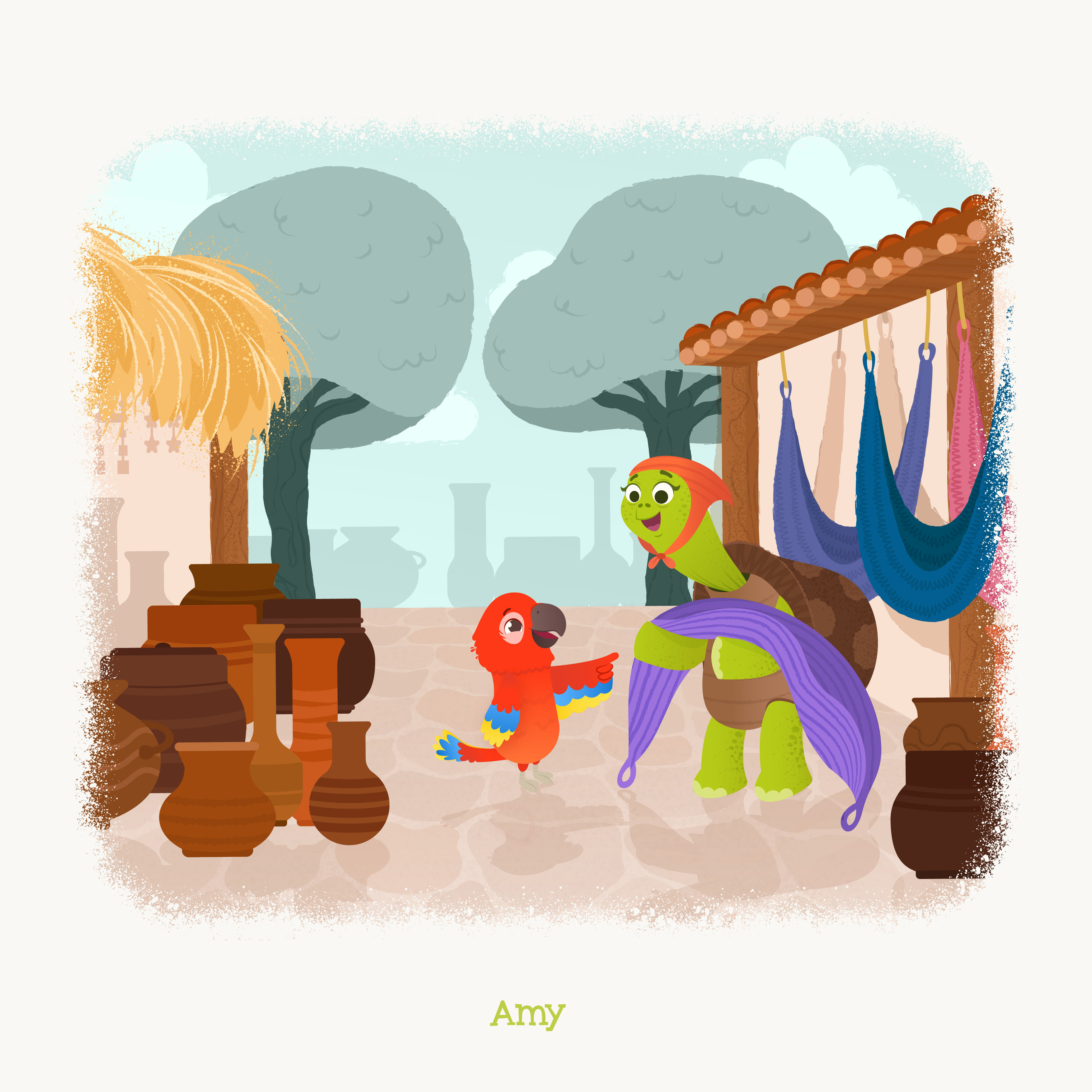 Raya, the macaw character design children illustration editorial illustration illustration