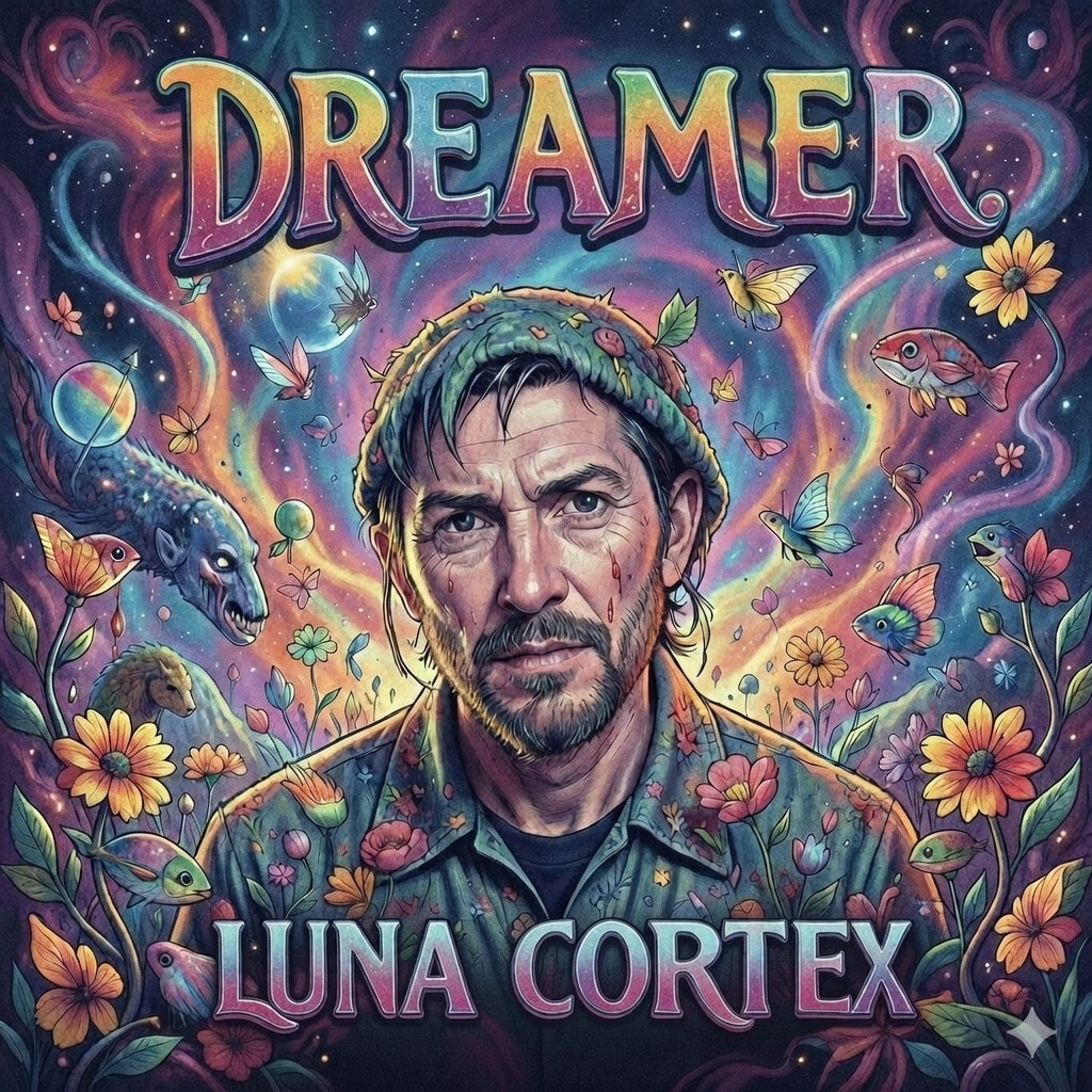 Luna Cortex - Dreams EP 3d album album art animation branding cover design dreamer graphic design groovy illustration logo motion graphics music psychadelic typography ui ux vector woodstock