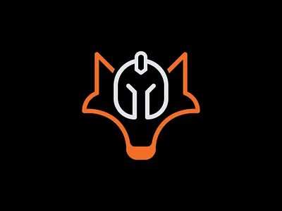 Modern Minimal Spartan Fox Logo animal animals art face fox guard head helmet line logo minimilist monoline protect smart spartan strong tech warrior wild wolf