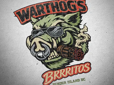 Logo Design: Warthog's Brrritos branding design illustration logo malcontent creative print typeography vancouver island victoria bc