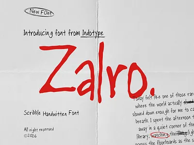Zarlo - Scribble Handwritten Font branding font handmade modern typeface