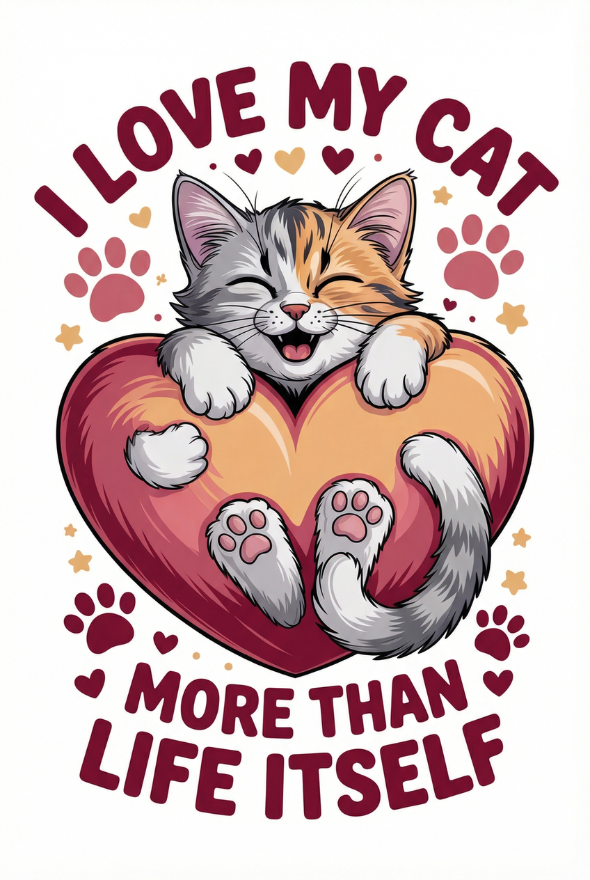 Cute Cat T-shirt Design Bundle graphic design