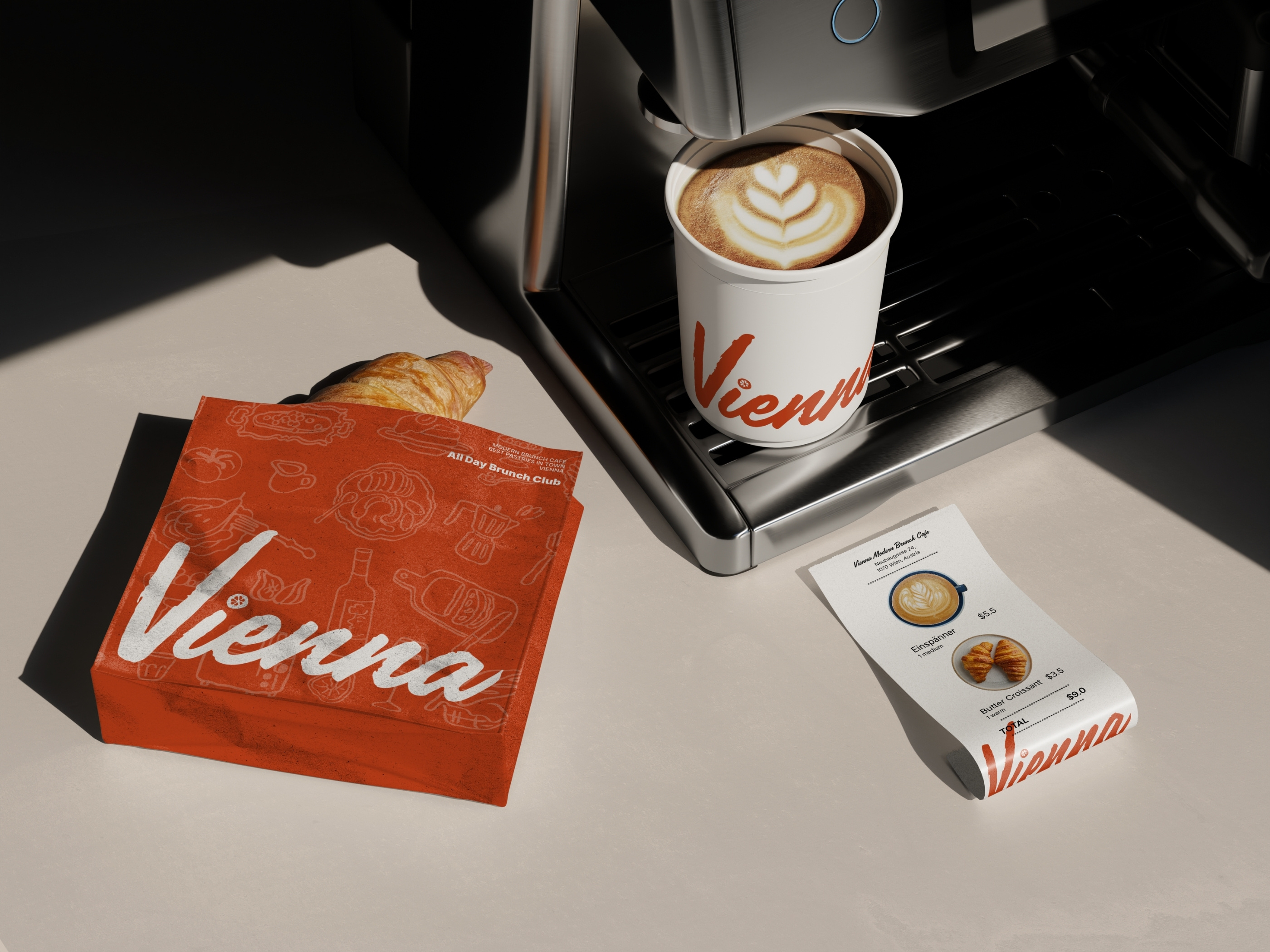 VIENNA — Modern Brunch Cafe & Artisan Bakery bakery brand book brand guidelines brand iden brand identity brand system branding cafe food graphic design illustration lifestyle menu mockup packaging rebranding restaurant signage social media vienna