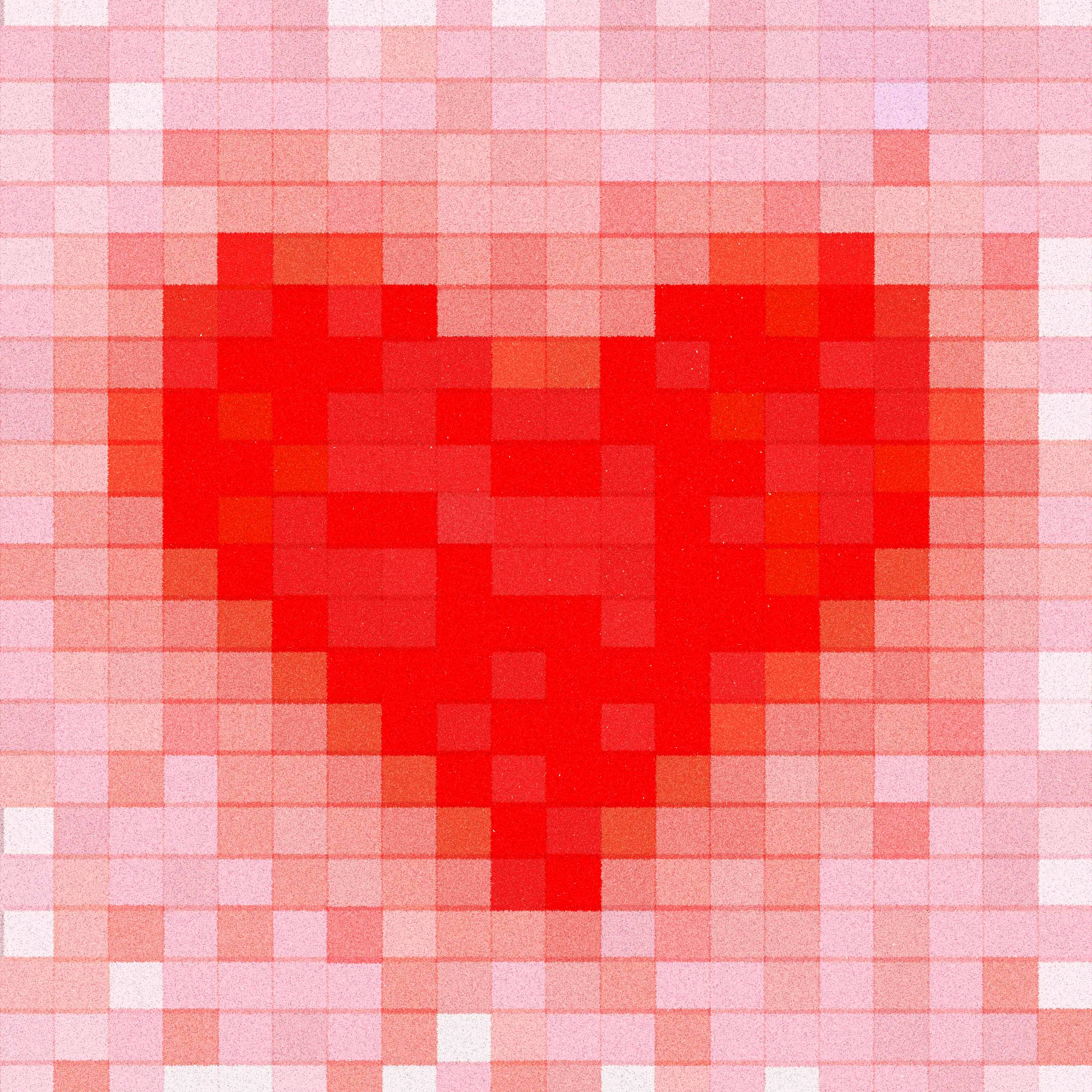 Happy Heart Day! heart heart day illustration pixels red valentines day