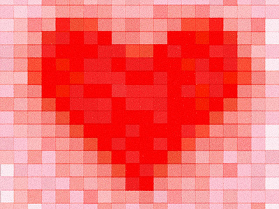 Happy Heart Day! heart heart day illustration pixels red valentines day