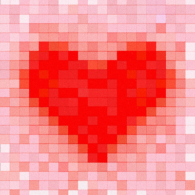 Happy Heart Day! heart heart day illustration pixels red valentines day
