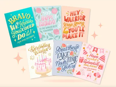 Lettering Greeting Cards design digitalillustration digitallettering illustration lettering procreate