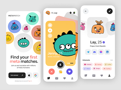 Mobile Design for Dating App (Lay Replication) build designdrug watchmegrow ui