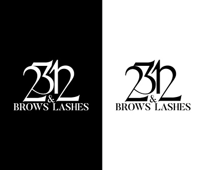 Minimalist number logo black and white brows and lashes logo graphic design logo logo design minimalist number logo name logo number logo salon logo ui