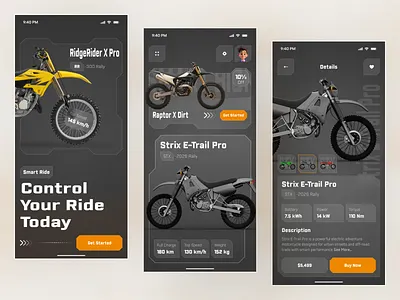 Motorcycle Showroom & Vehicle Marketplace App UI app design automotive automotive ecommerce carapp dashboard ecommerce electricvehicle ev ios marketplace mobile mobile app motorcycle motorcycle buying app motorcycle showroom productdesign startup ui design vehicle vehicle store interface