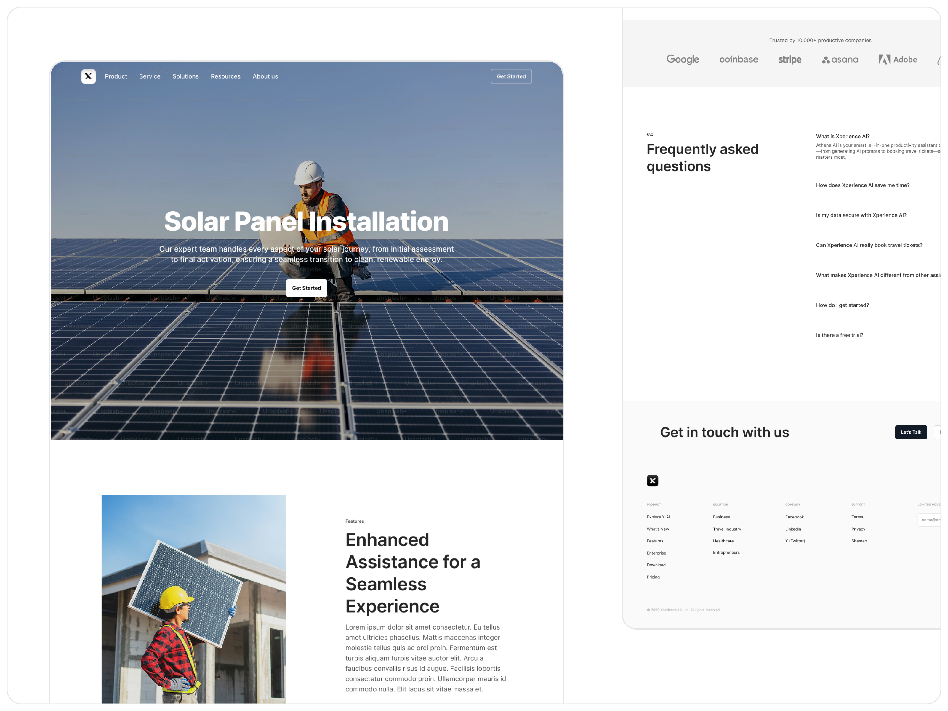 Solar - Service page