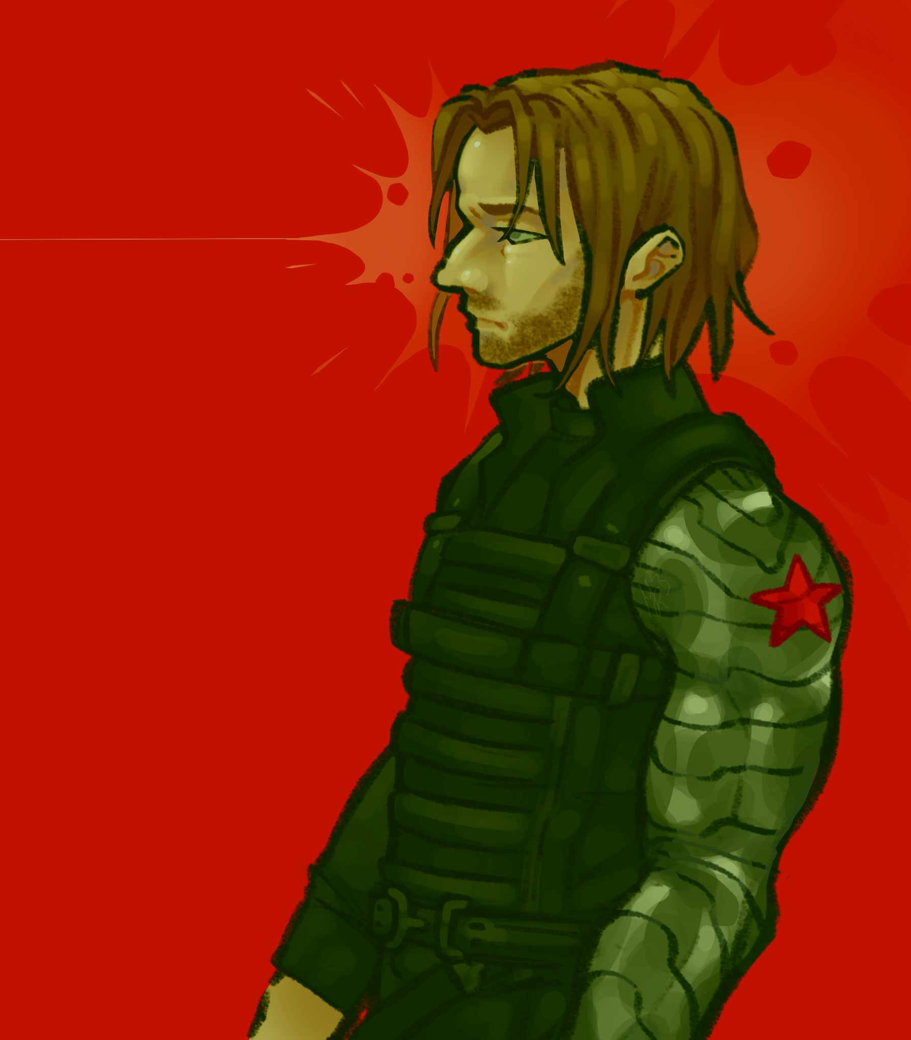 Bucky 2d art bucky barnes character art fanart illustration marvel procreate winter soldier