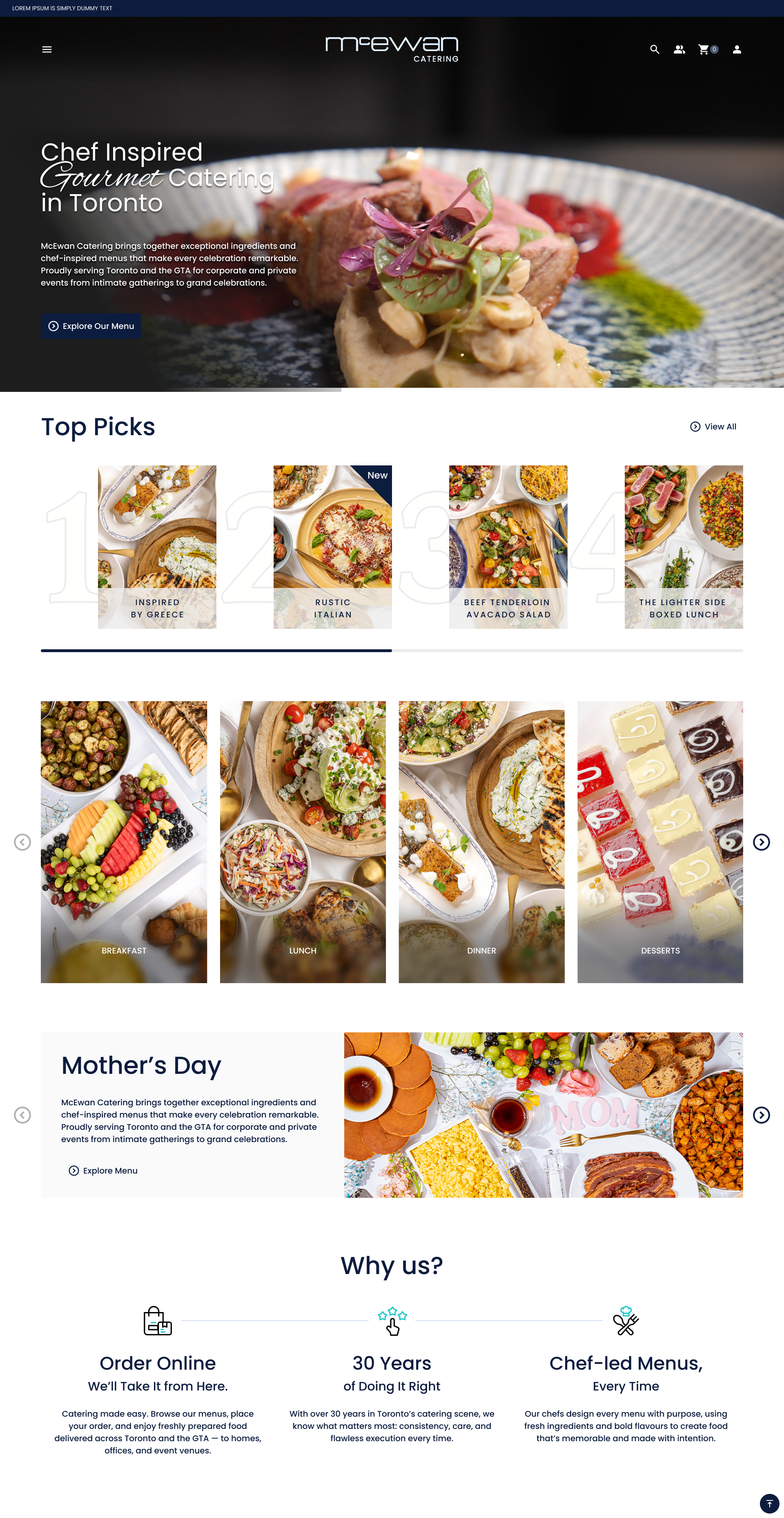 Mcewan catering landing page branding figma graphic design laandingpage uiux