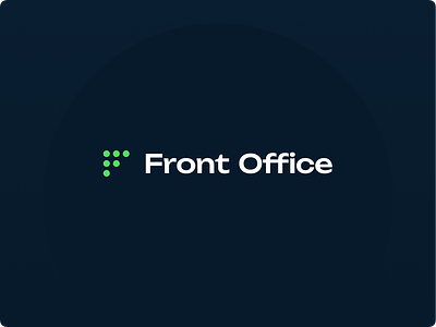 Front Office | Logotype and Identity Design by Logolivery.com black blue branding design f graphic design green logo logolivery office plus space vector
