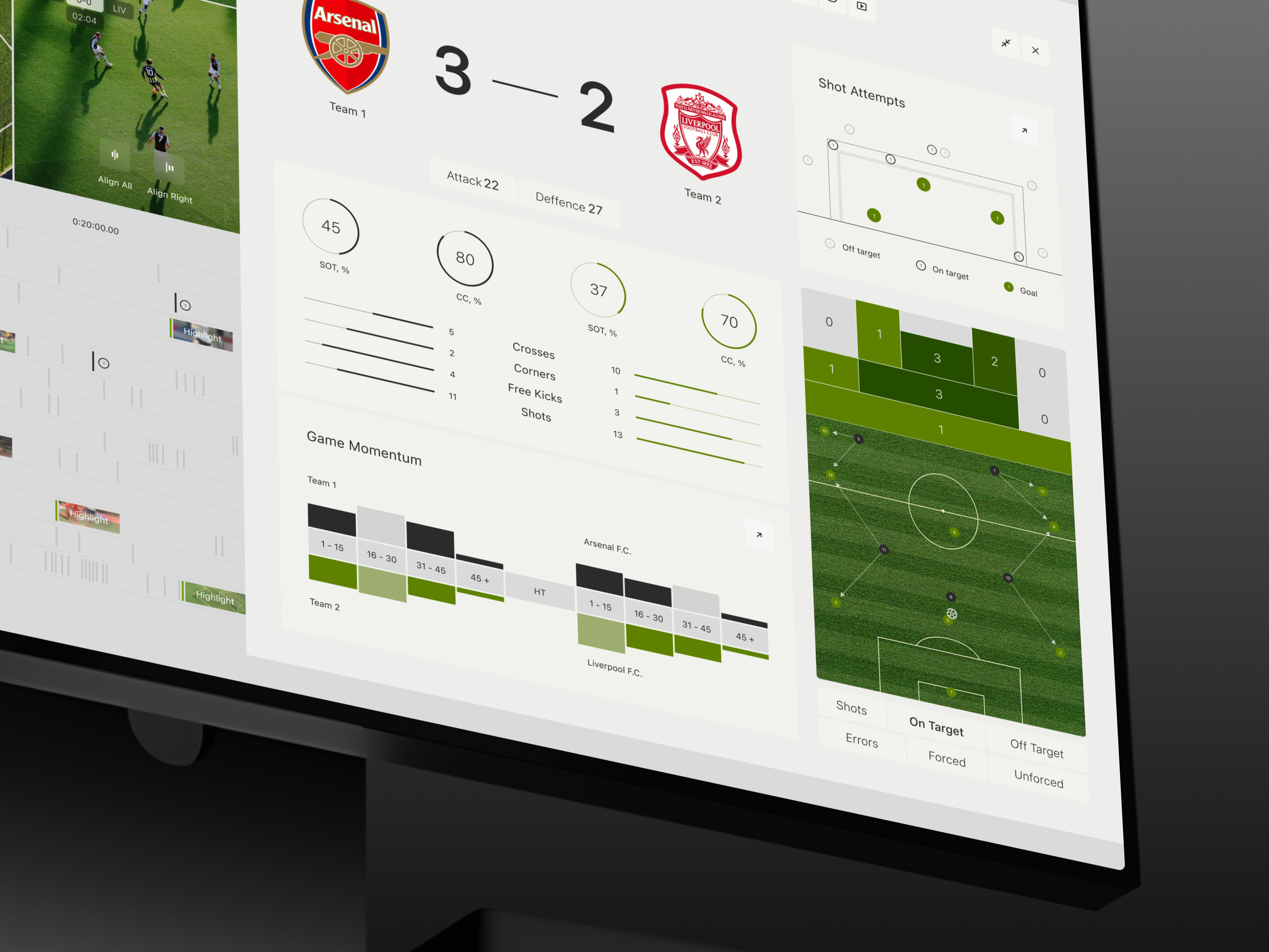 Sportscope Dashboard – Match Analysis Platform admin ai analytics app b2b crm dashboard design football interface saas software sport ui ui design ux ux design web web app web application