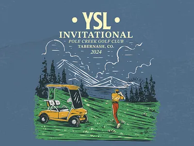 YSL apparel brand branding golf hobby illustration merch merchandise retro sport streetwear tees design tshirt design vintage vintage illustration
