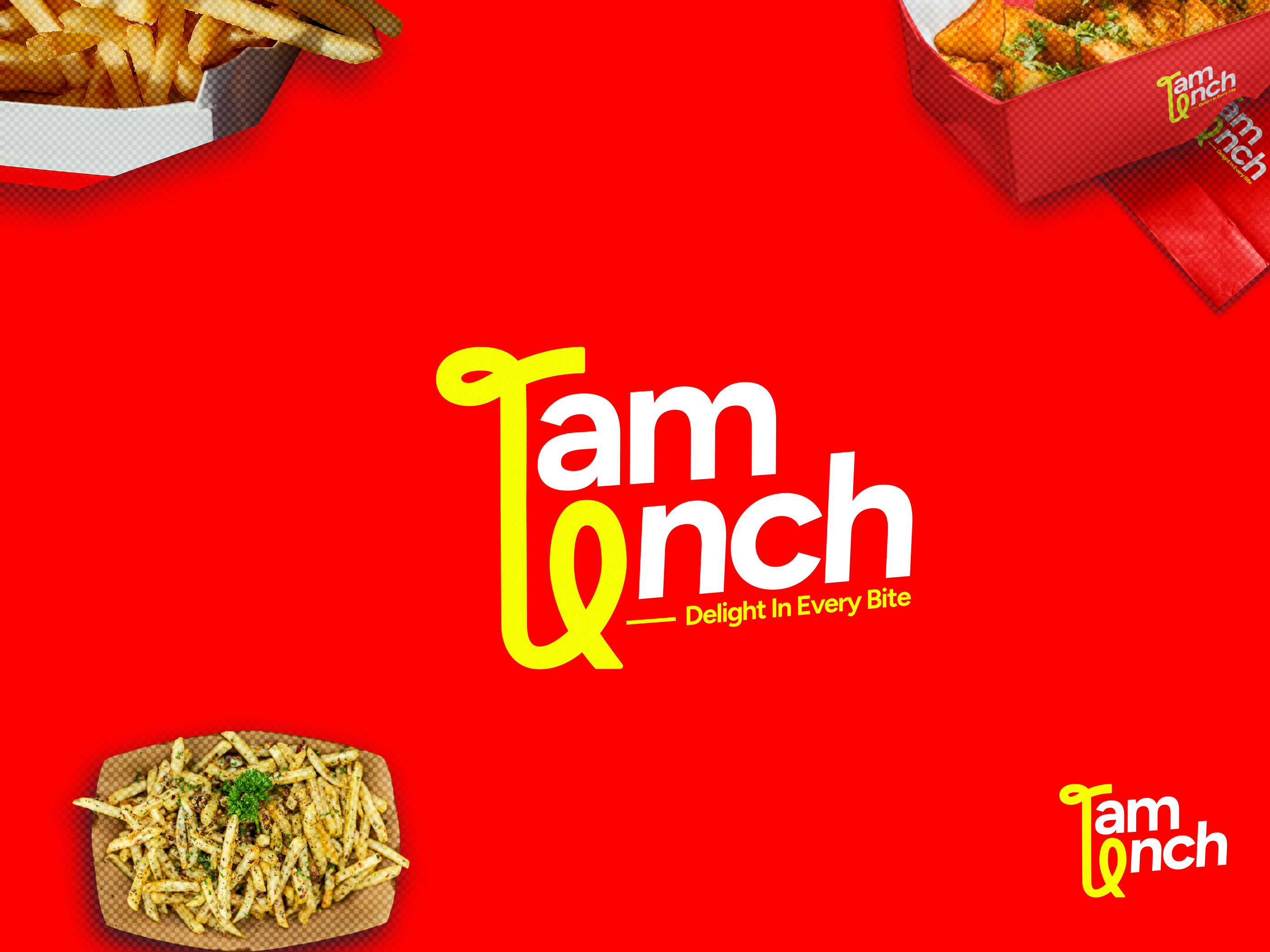 TAM UNCH, Modern Fast Food Brand Identity Design brand logo branding business cafe creative fast food branding food business graphic design logo logo design logo designer logotype modern logo packaging design professional logo restaurant logo timeless typography unique logo vector