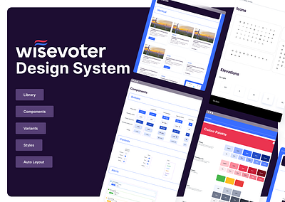 WiseVoter Design System auto layout design design system graphic design ui ui kit ui library ux web design