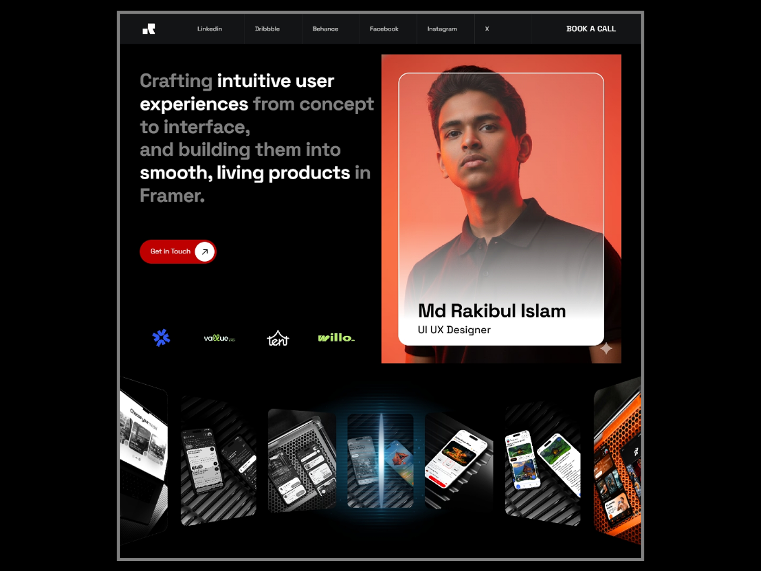 Personal Portfolio Website — Dark UI 3d animation branding graphic design logo motion graphics portfolio portfolio ui design portfolio ui landing page design ui