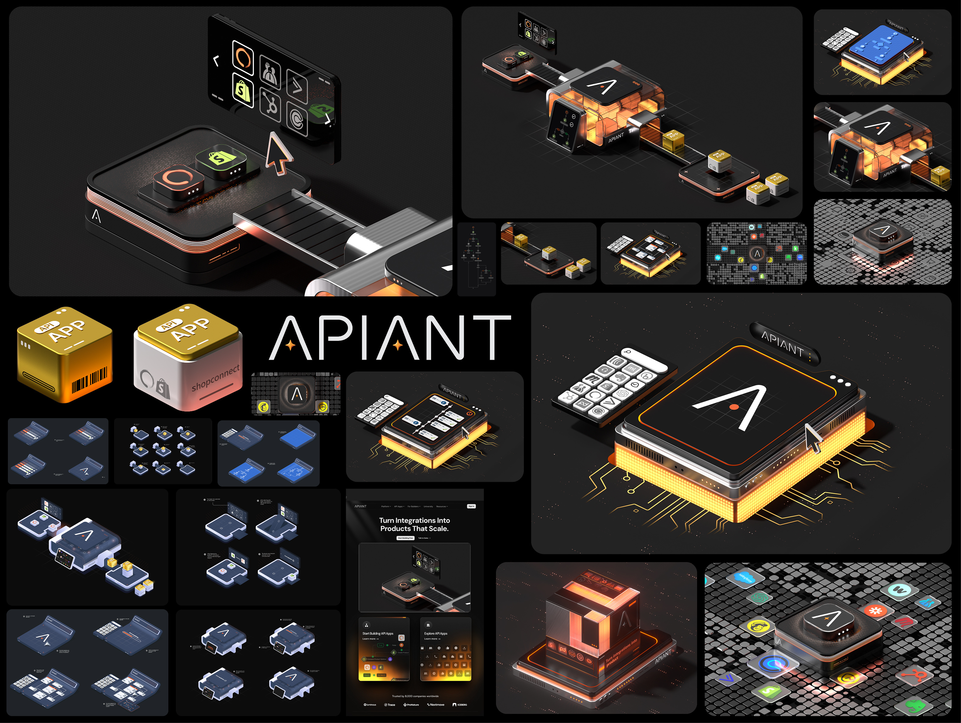 3D Animation For Apiant.com 3d 3d animation 3d art 3d visual 3d website 3d website animation 3dart animation illustration isometric saas website 3d