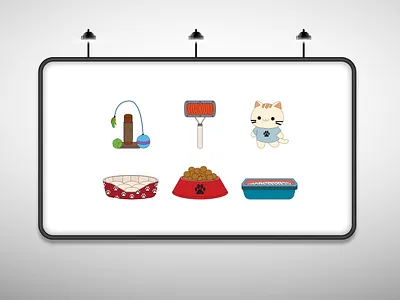 Cat Accessories Icon cat cat bed cat food creative design design food bowl graphic design graphic designer grooming brush icon design icon designer icon set iconography iconograpjy icons illustration litter box pet accessories pet toys scratcher