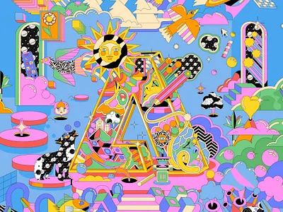 Artwork for adobe adobe art artwork colorful creativity cubisme dessin edition geometric graphic design illustration illustrator pattern photoshop psychedelic vector yoaz